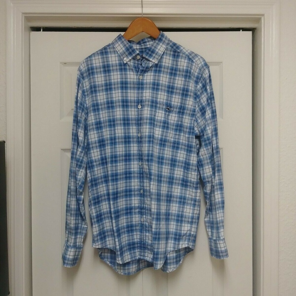 Vineyard Vines Blue Plaid Classic‎ Fit Tucker